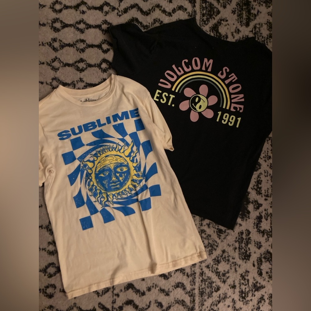 Volcom Black and Cream Kids T-Shirts